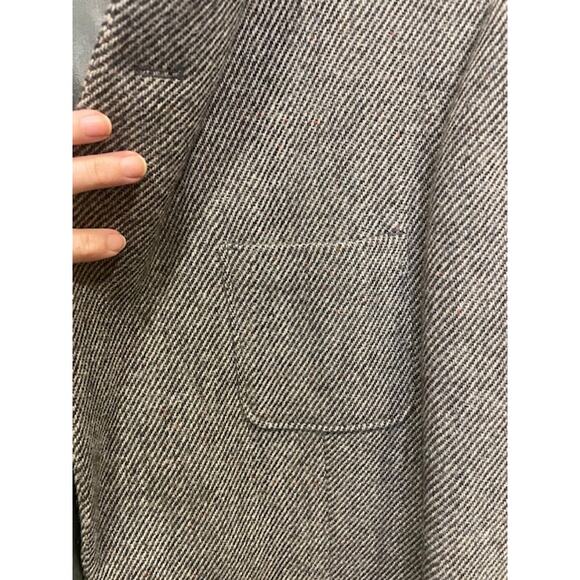 Vintage 100% Wool Gray Brown 40L Tweed Professional Blazer - Picture 7 of 12